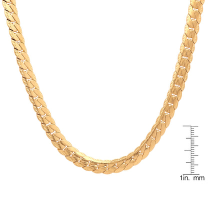 **Stainless Steel Flat Curb Chain Necklace**