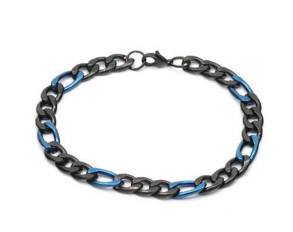 Two Tone Figaro Chain Bracelet
