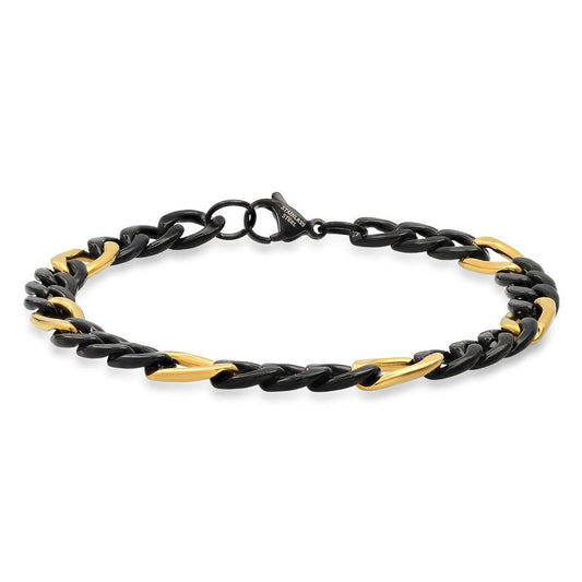 Two Tone Figaro Chain Bracelet