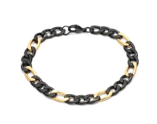Two Tone Figaro Chain Bracelet