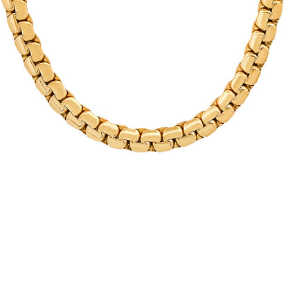 Gold Box Link Chain Necklace