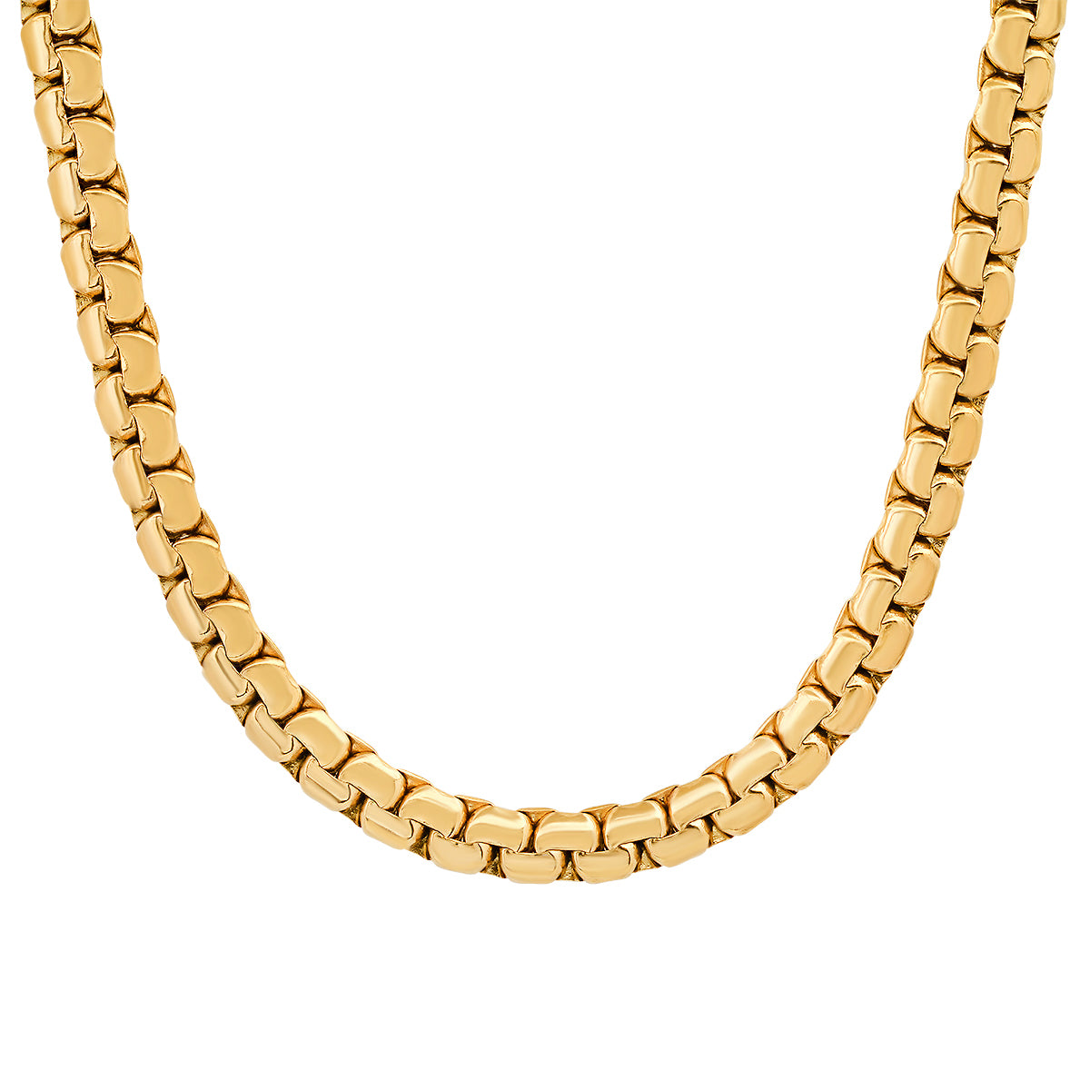 Gold Box Link Chain Necklace