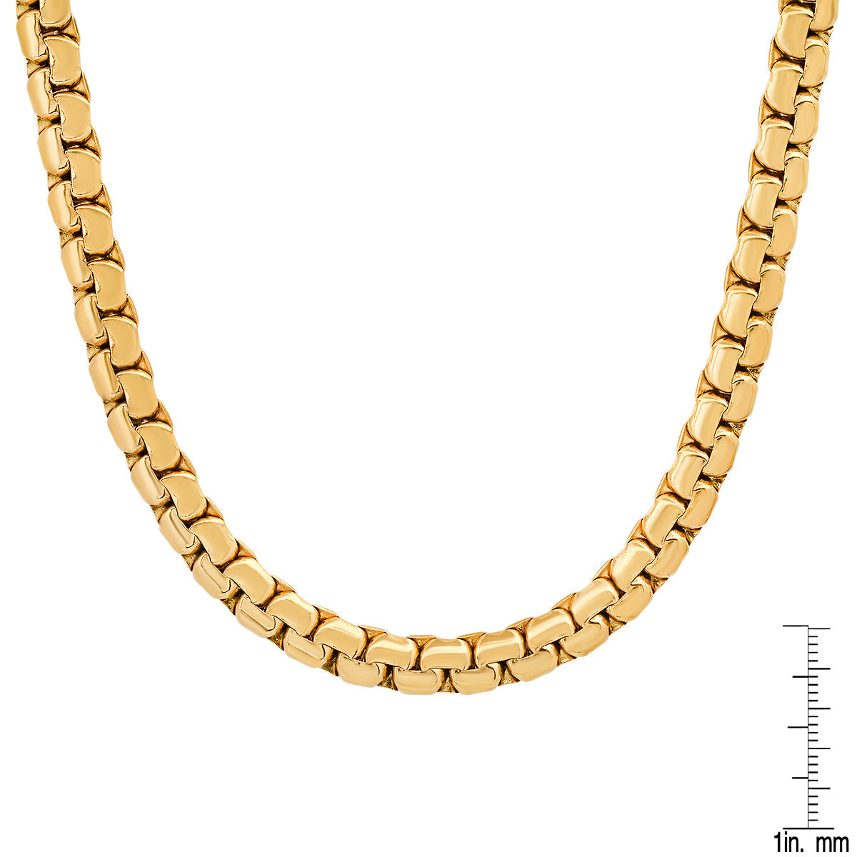 Gold Box Link Chain Necklace