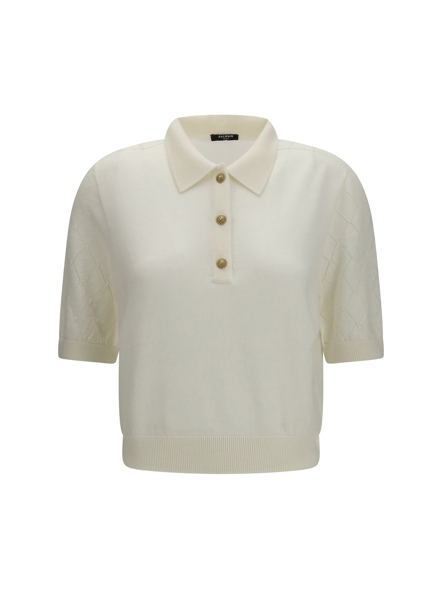 Polo Top Wool White