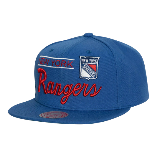 Mitchell & Ness NHL New York Rangers Retro Lock Up Men Snapback Hat Blue