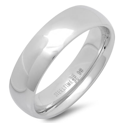 6mm Plain Stainless Steel Shiny High Polished Band