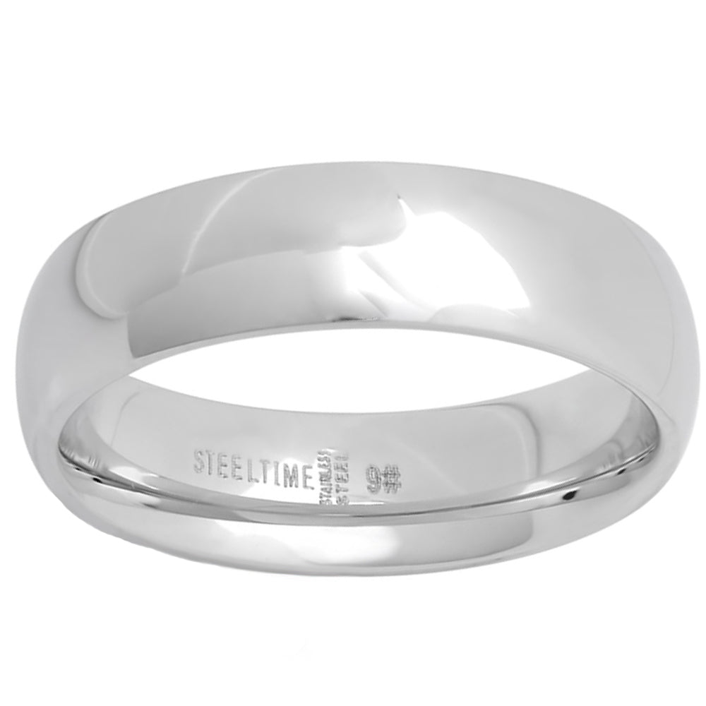 6mm Plain Stainless Steel Shiny High Polished Band