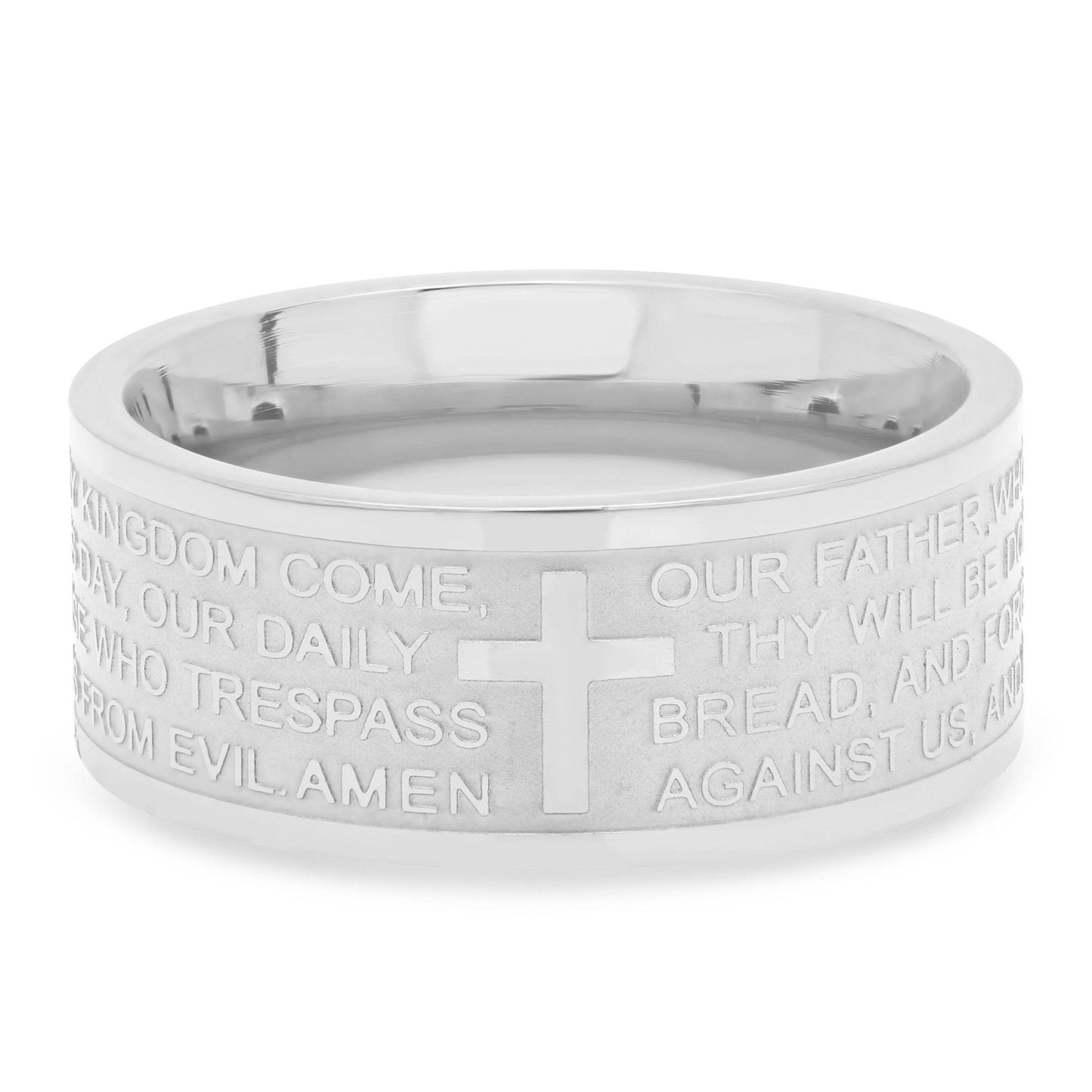 Wide Banded Lord's Prayer Ring