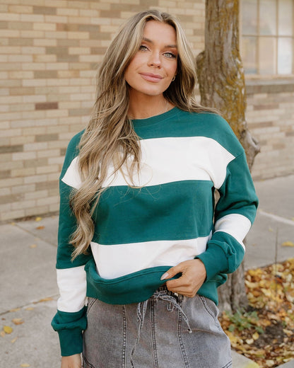 Mia Drop Shoulder Baggy Top - Evergreen