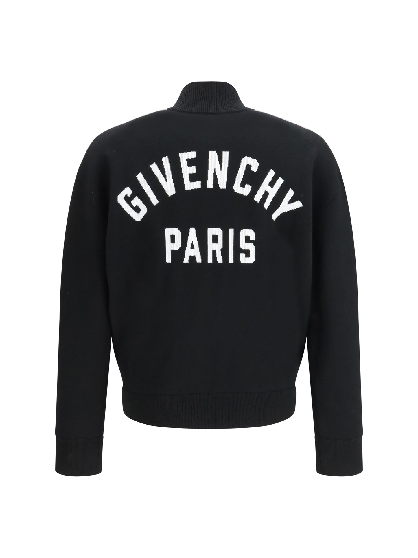 Cardigan Stretch Wool-Blend Black/White