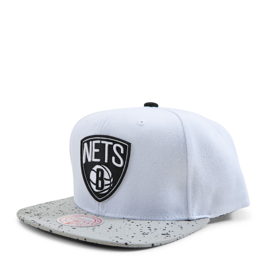 Men's Mitchell & Ness NBA Cement Top Snapback Nets - White-Silver