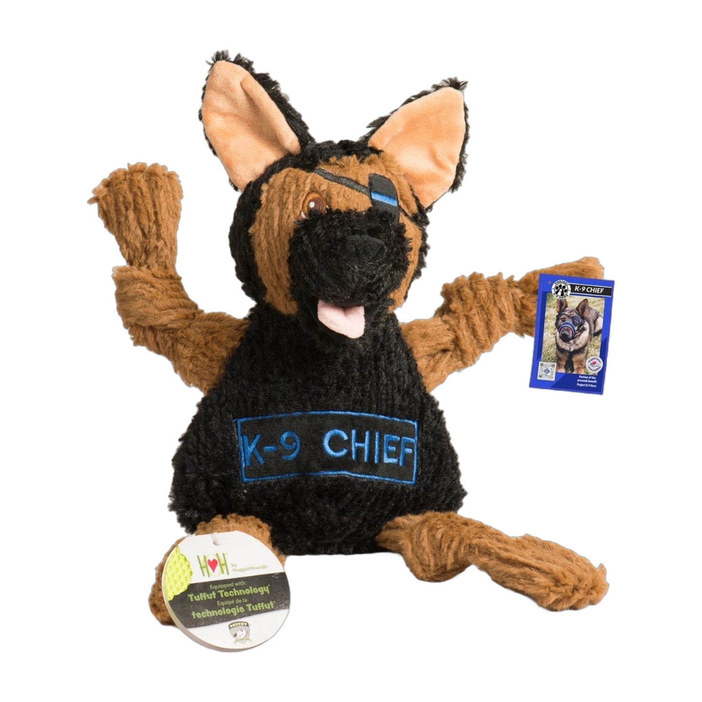 HuggleCause™, Project K-9 Hero, K-9 Chief Knottie® Plush Dog Toy, Large