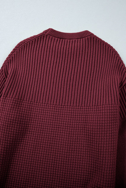 Threaded Pear Julietta Mixed Textured Knitted Sweater