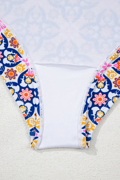 Threaded Pear Briar Print One Piece Swimsuit