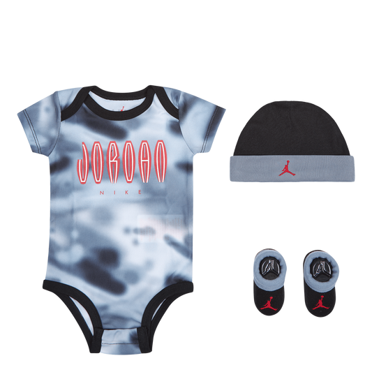 Baby Air Jordan Bodysuit, Hat And Booties 3-Pc Box Set