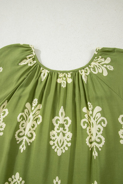 Threaded Pear Gabriella Floral Short Sleeve PLUS Top