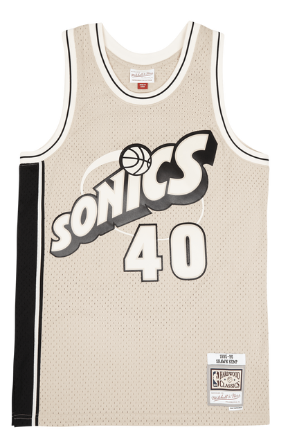 Mitchell & Ness Men's Khaki Black Swingman Jersey Supersonics 1995 Shawn Kemp Jerseys