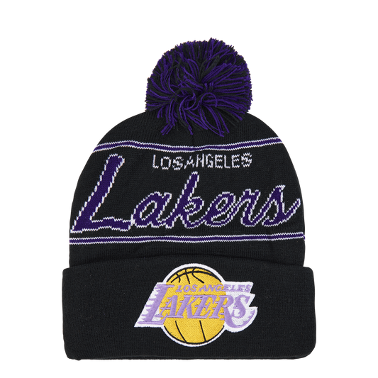 Mitchell & Ness Men's NBA Script Pom Beanie Hwc Lakers Beanies