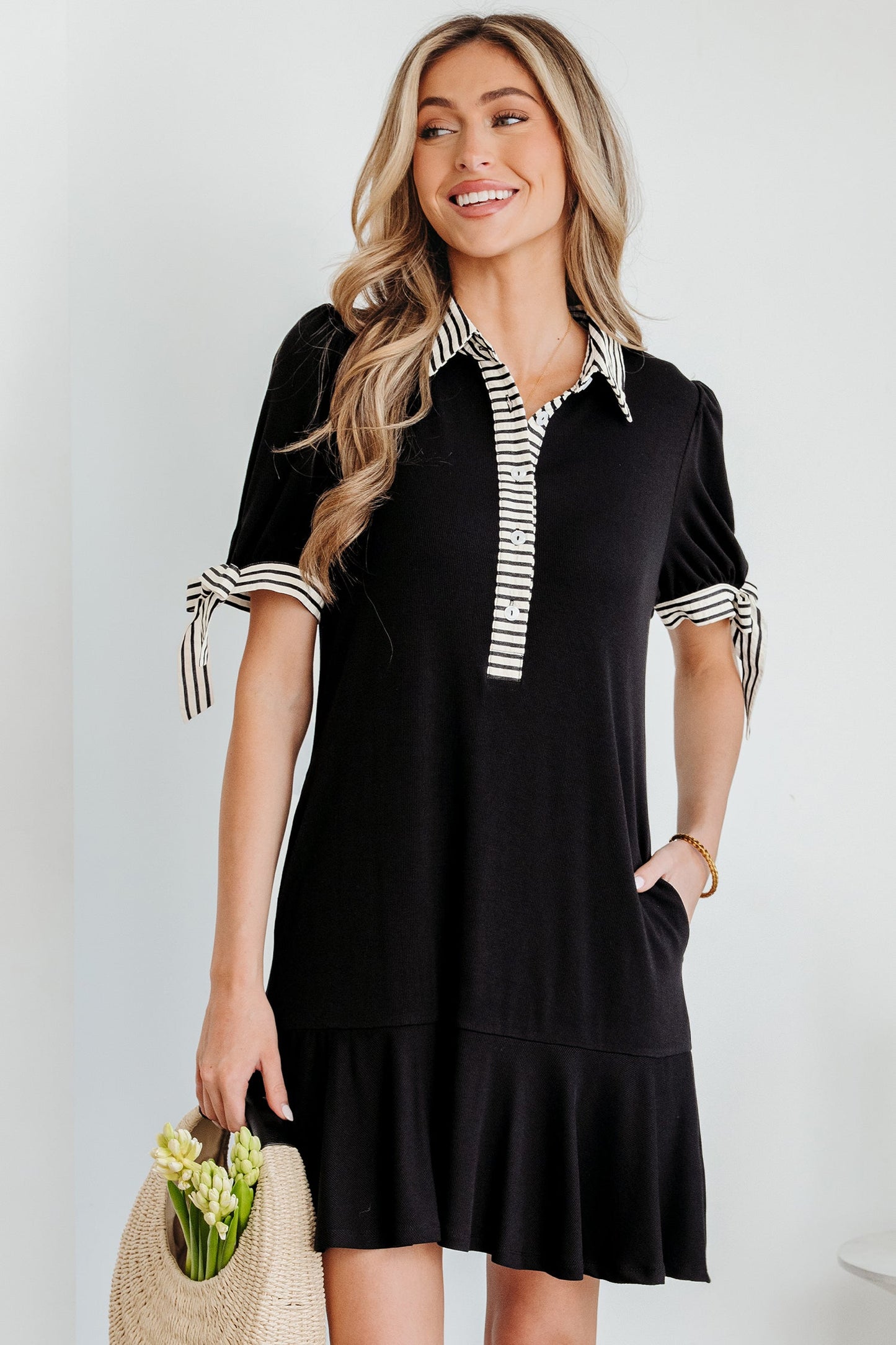 Threaded Pear Mckenzie Sleeve Shift Mini Dress