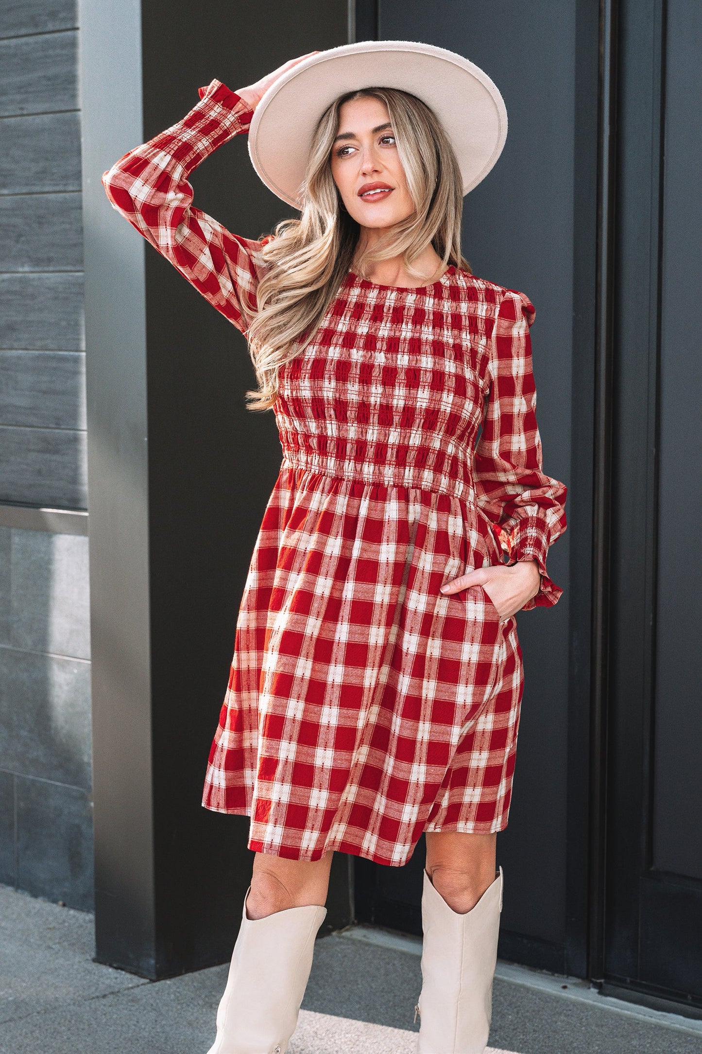 Threaded Pear Amelia Puff Sleeve Mini Dress