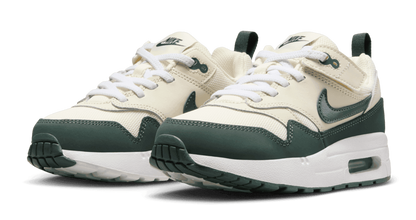 Nike Preschool Air Max 1 EasyOn Pale Ivory/White/Vintage Green