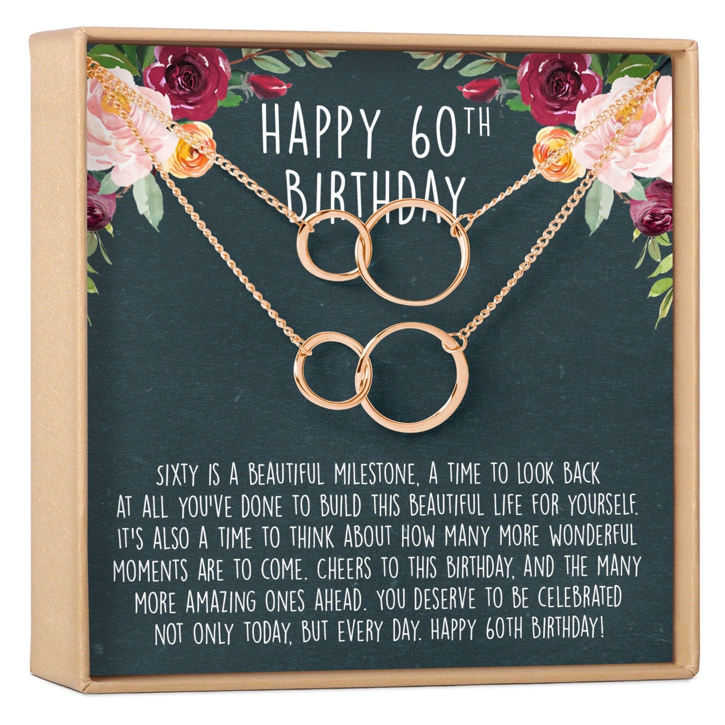 60th Birthday Necklace, Multiple Styles