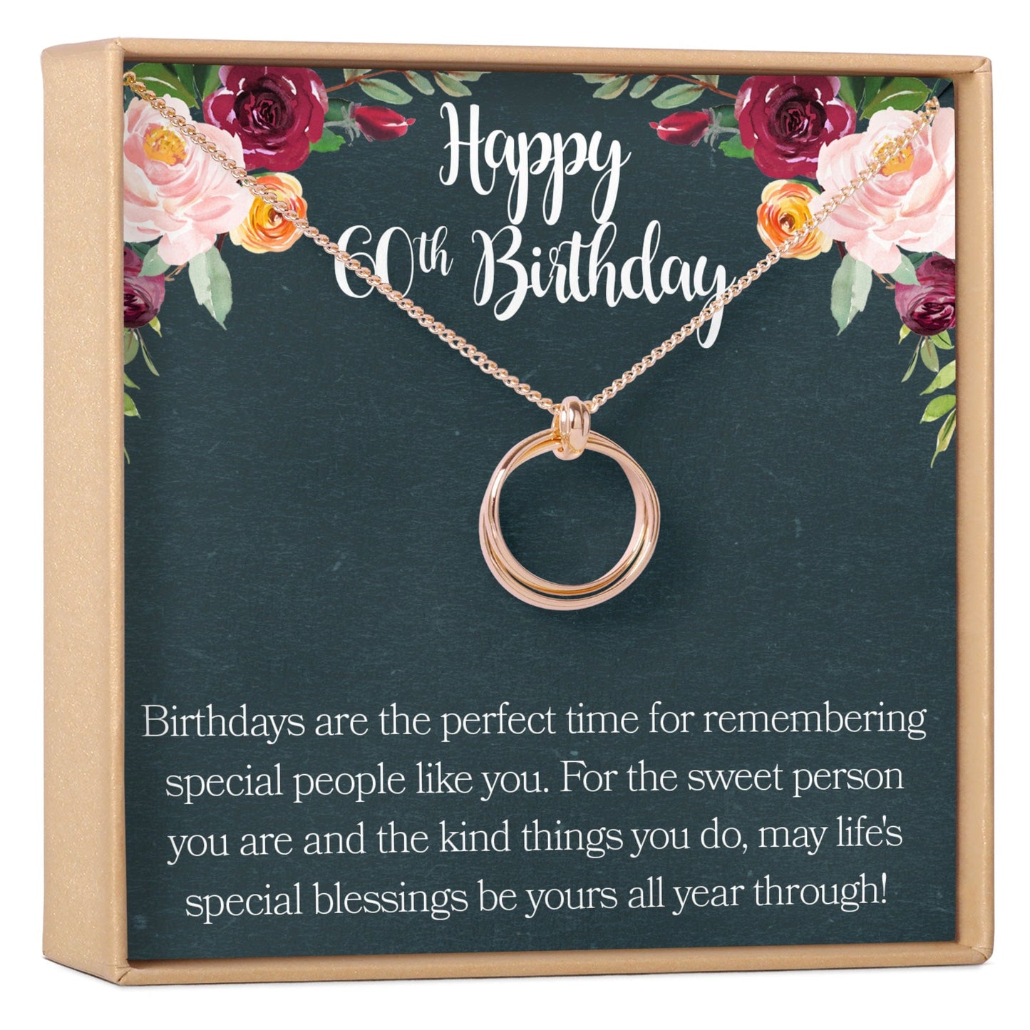 60th Birthday Necklace, Multiple Styles
