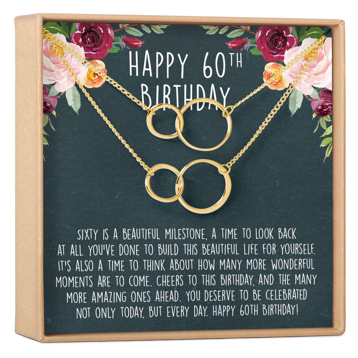 60th Birthday Necklace, Multiple Styles