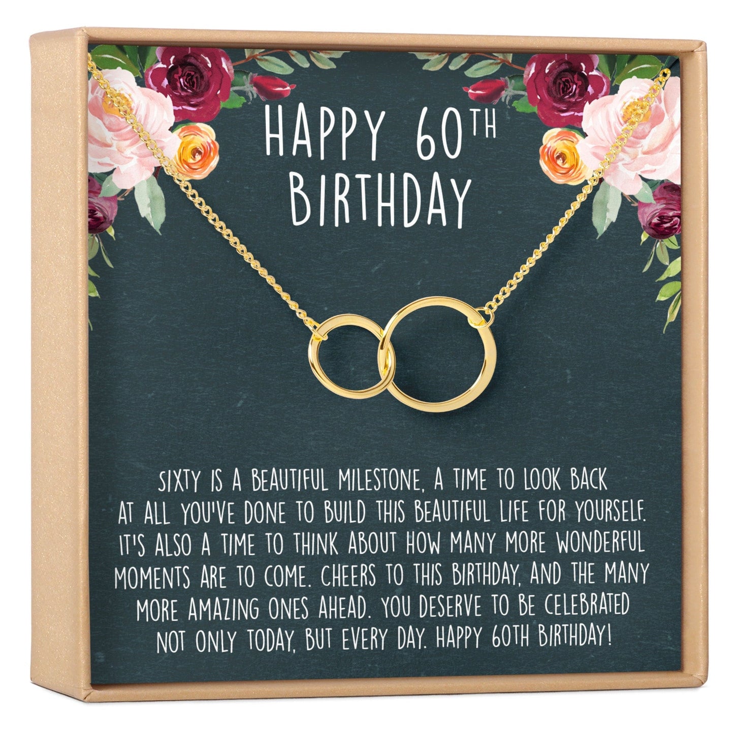 60th Birthday Necklace, Multiple Styles