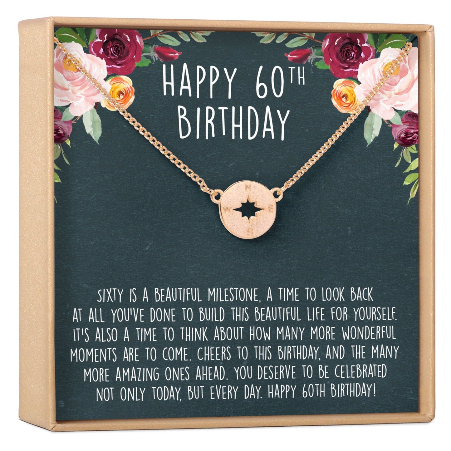 60th Birthday Necklace, Multiple Styles