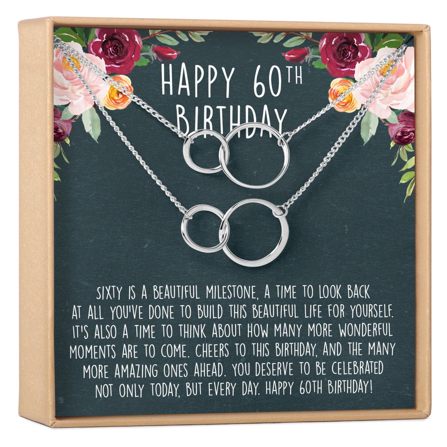 60th Birthday Necklace, Multiple Styles