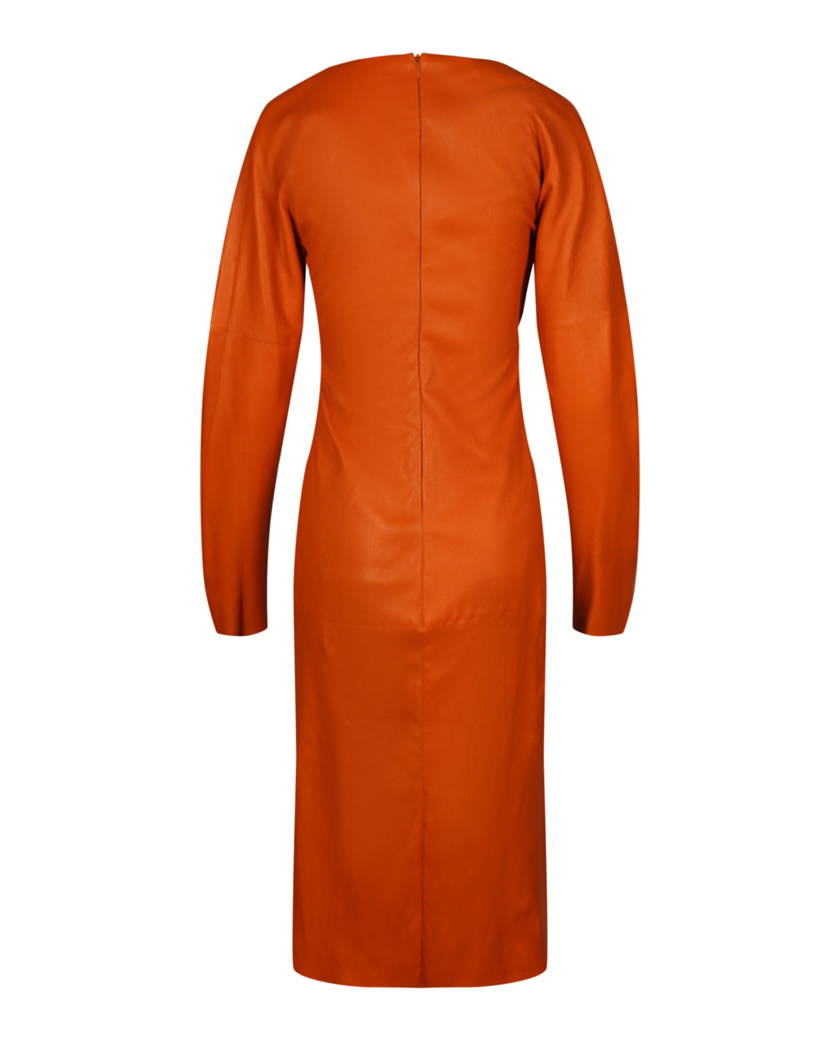 Bottega Veneta Draped Leather Midi Dress Copper / 36 Bottega Veneta Draped Leather Midi Dress Copper / 36