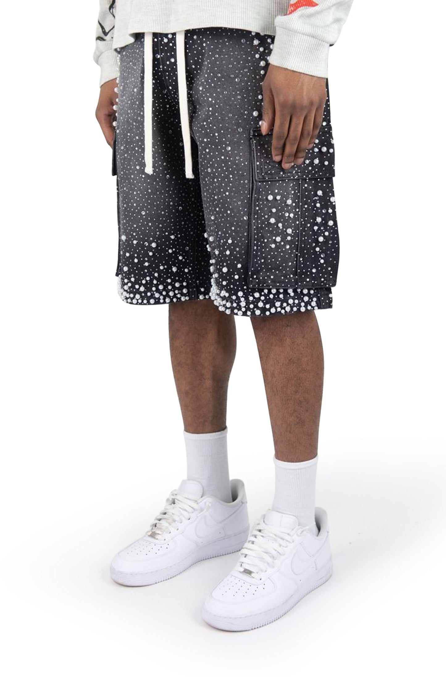 Rebel Denim Frosty Denim Jorts - Black Sand