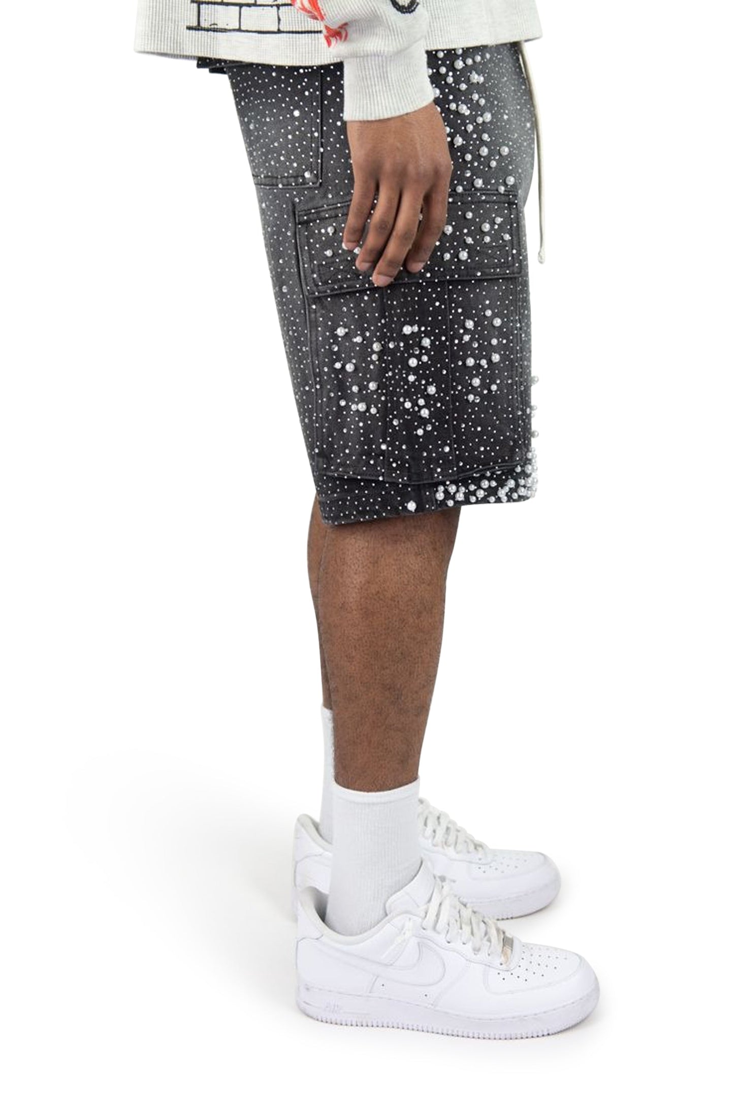 Rebel Denim Frosty Denim Jorts - Black Sand