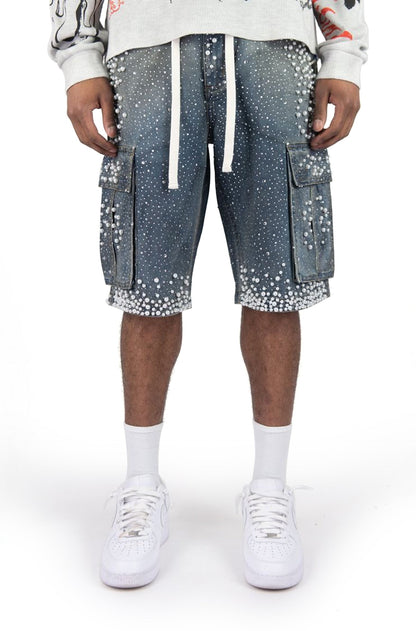 Rebel Denim Frosty Denim Jorts - Black Sand