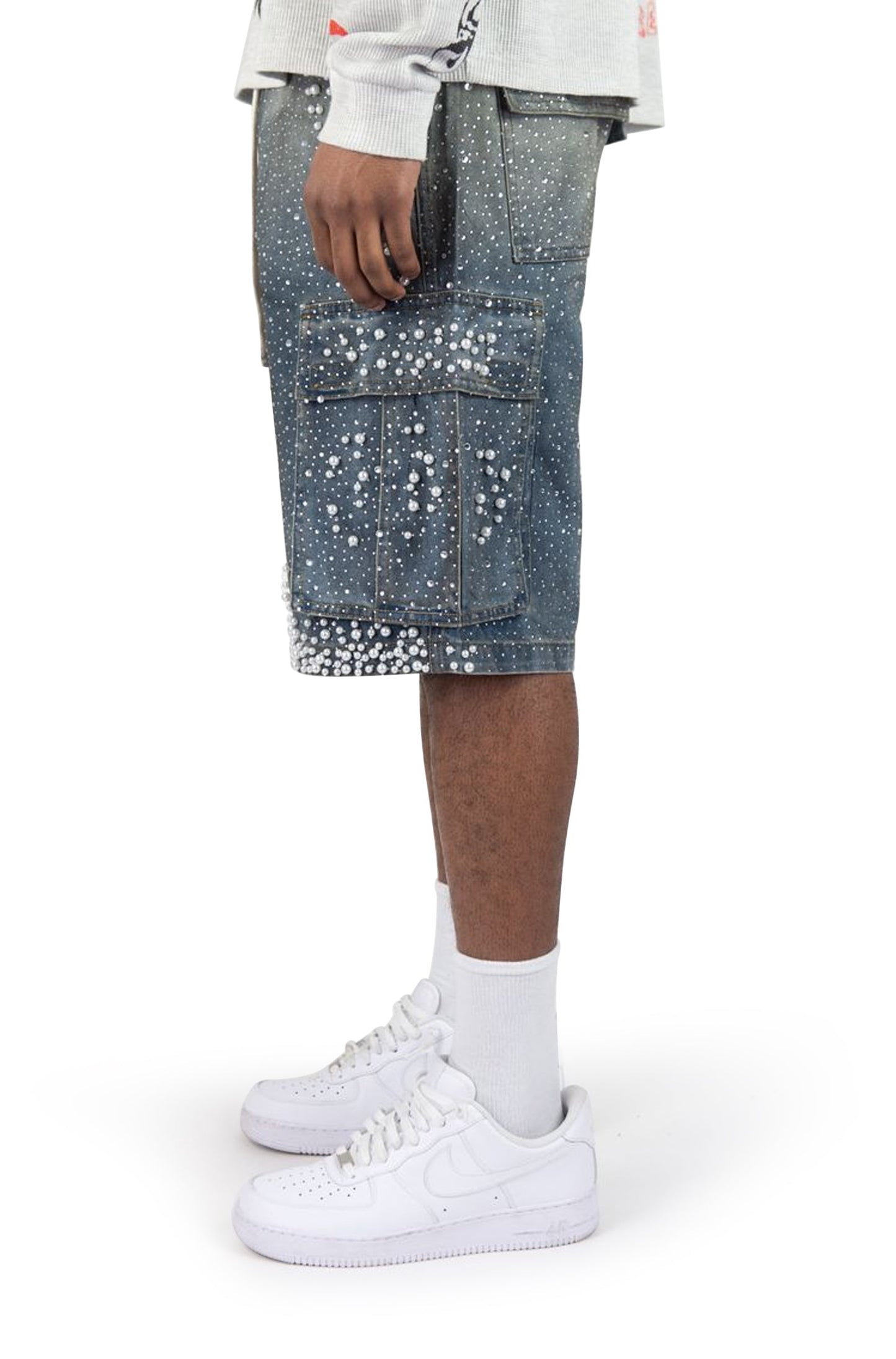Rebel Denim Frosty Denim Jorts - Black Sand