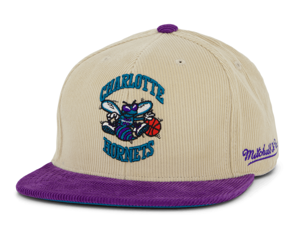 Mitchell & Ness Men's NBA 2 Tone Team Cord Fitted Hwc Hornets Fitted Caps