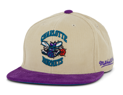 Mitchell & Ness Men's NBA 2 Tone Team Cord Fitted Hwc Hornets Fitted Caps