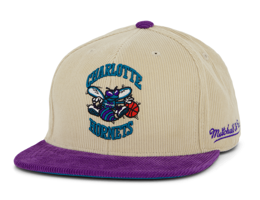 Mitchell & Ness Men's NBA 2 Tone Team Cord Fitted Hwc Hornets Fitted Caps