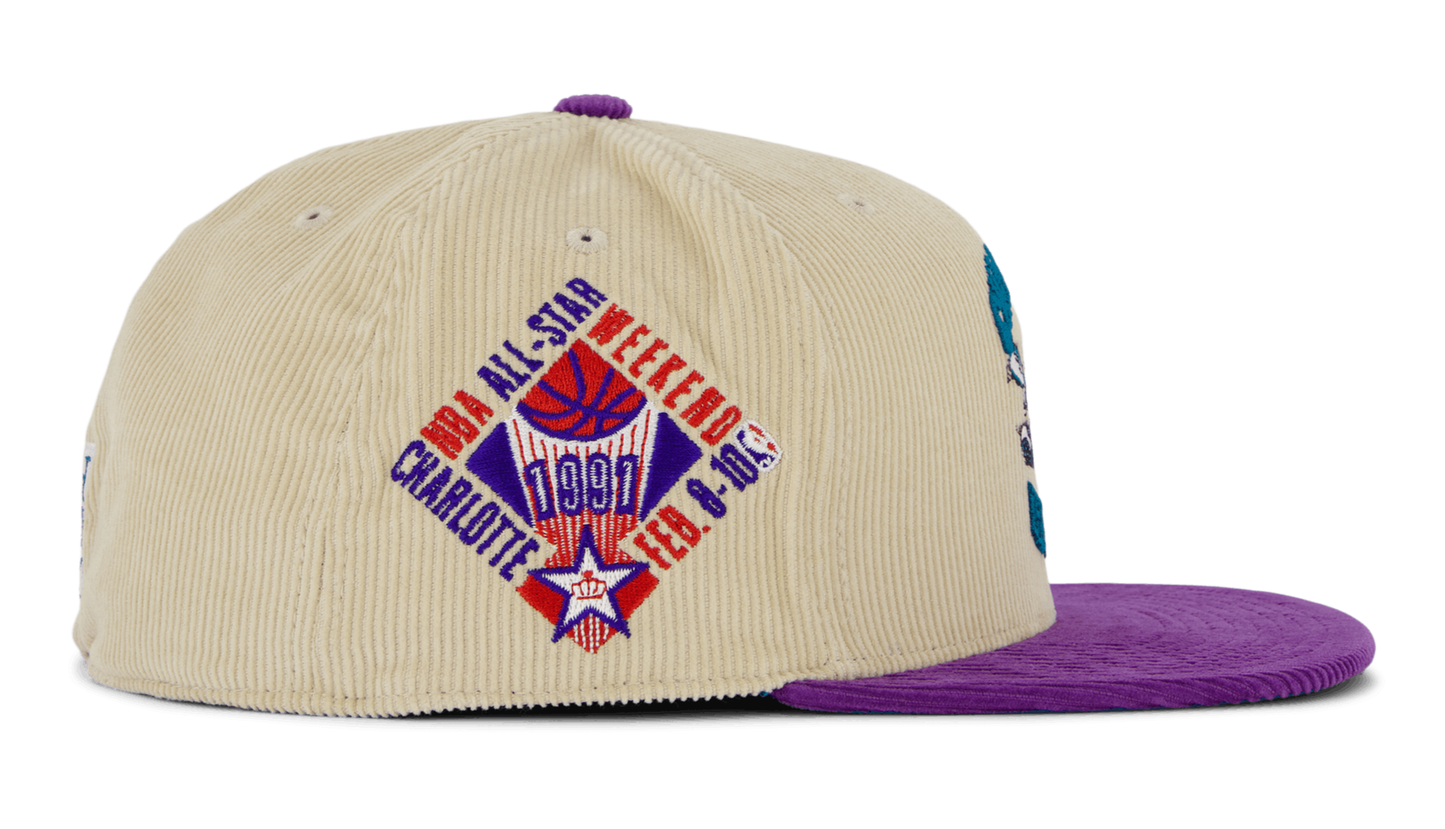 Mitchell & Ness Men's NBA 2 Tone Team Cord Fitted Hwc Hornets Fitted Caps