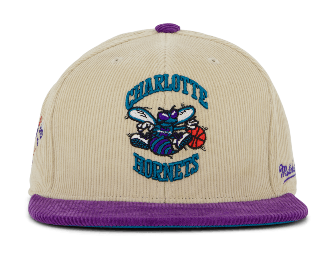 Mitchell & Ness Men's NBA 2 Tone Team Cord Fitted Hwc Hornets Fitted Caps