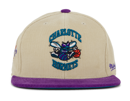 Mitchell & Ness Men's NBA 2 Tone Team Cord Fitted Hwc Hornets Fitted Caps