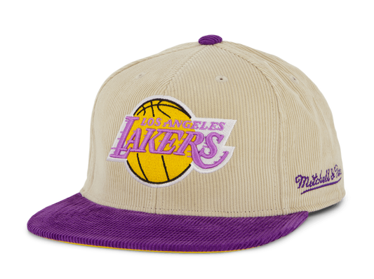 Mitchell & Ness Men's NBA 2 Tone Team Cord Fitted Hwc Lakers Fitted Caps