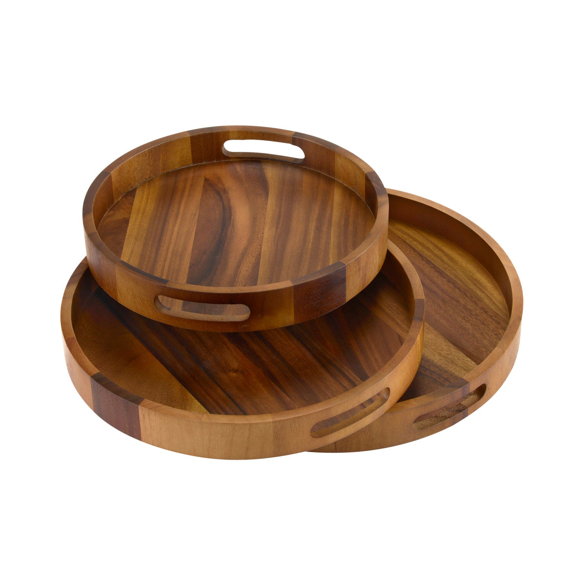 Kalmar Home Round Serving Trays - Solid Bottom
