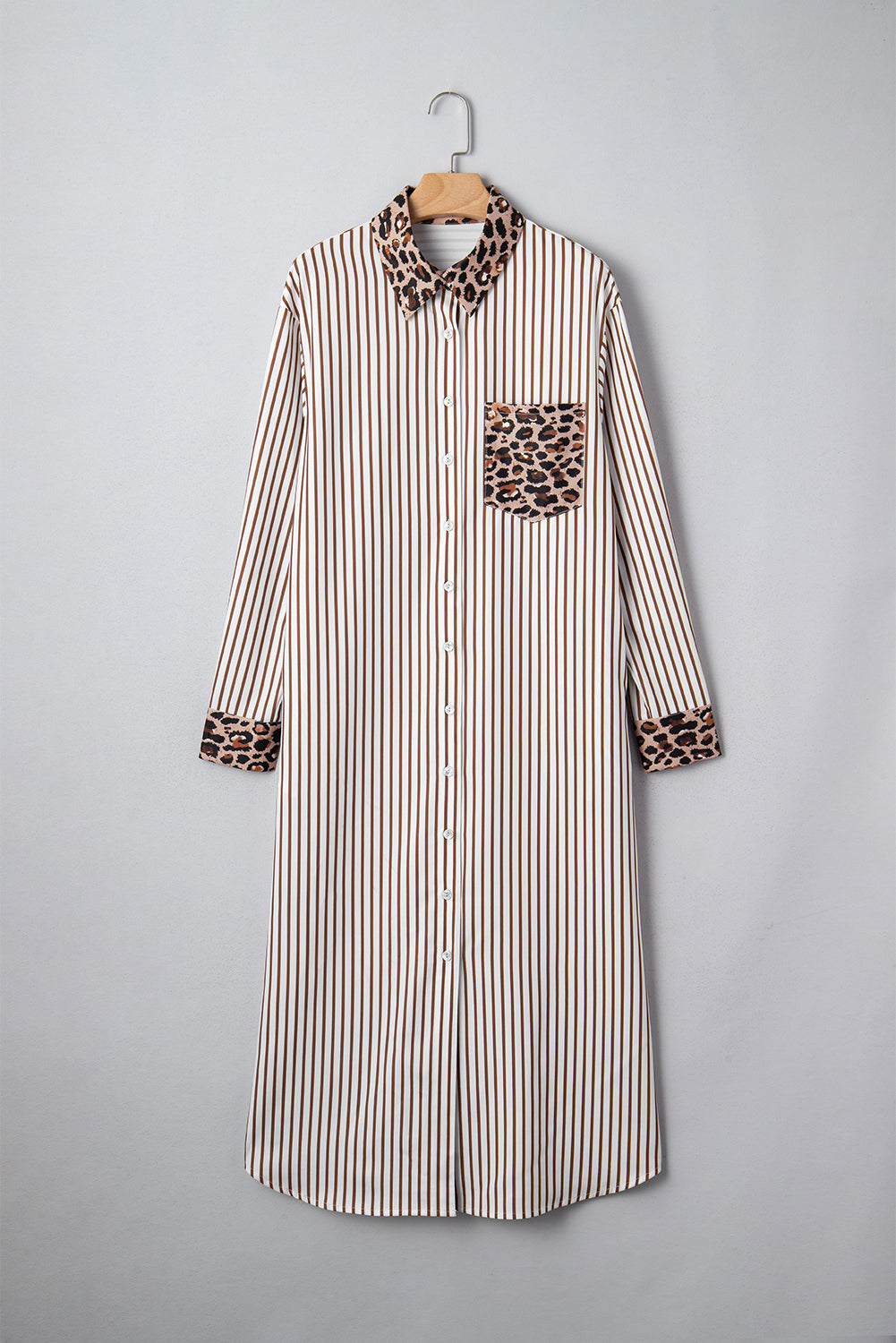 Threaded Pear Caroline Contrast Patchwork Long Shirt Dress