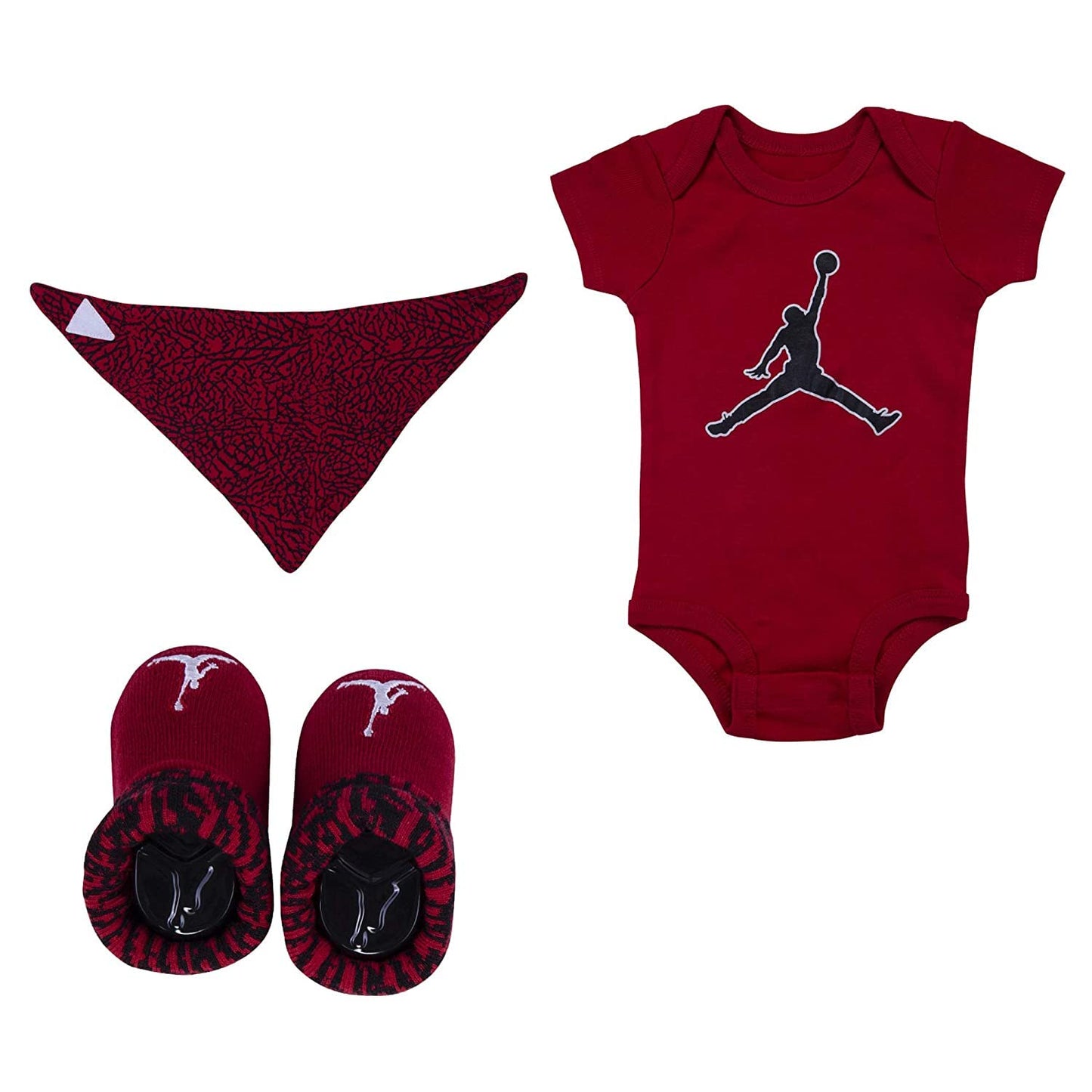 Baby Air Jordan Bodysuit, Bib And Booties 3-Pc Box Set