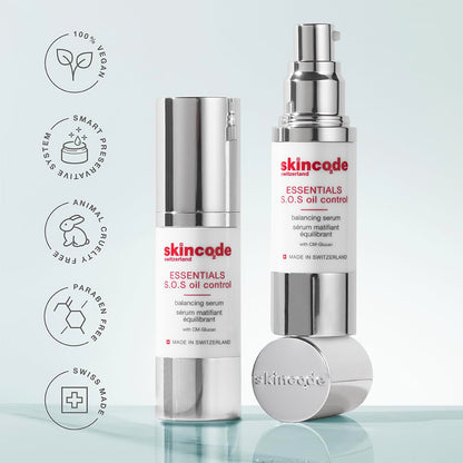 Skincode Oil Control Balancing Serum 30ml - Matte Finish Anti-oxidant Serum for Oily Skin