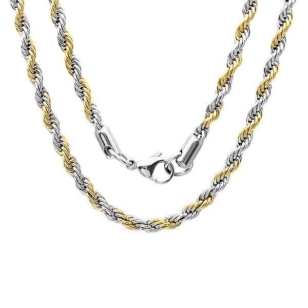 Two-Tone Rope Chain Necklace