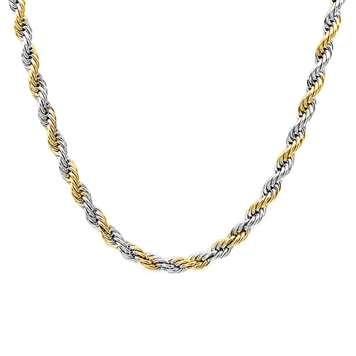 Two-Tone Rope Chain Necklace