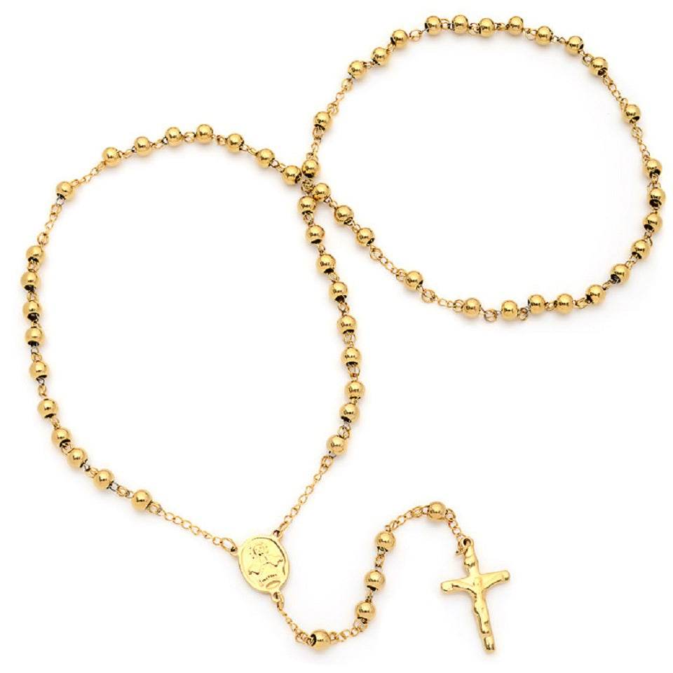 Ladies 18kt Gold Plated Rosary Necklace